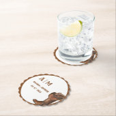 ボホエレガントウエスタンカウボーイ結婚の感謝 ペーパーコースター (インサイチュ)