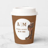 ボホエレガントウエスタンカウボーイ結婚の感謝 紙コップ (裏面)