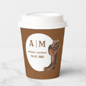 ボホエレガントウエスタンカウボーイ結婚の感謝 紙コップ (正面)