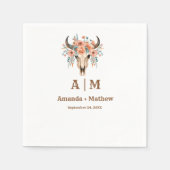 ボホエレガントウエスタンカウボーイ結婚ズ スタンダードカクテルナプキン (正面)