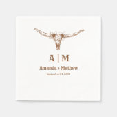 ボホエレガントウエスタンカウボーイ結婚ズ スタンダードカクテルナプキン (正面)