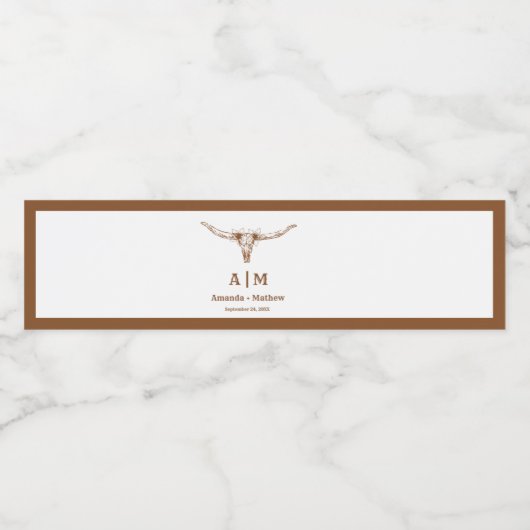 ボホエレガントウエスタンカウボーイ結婚ズ ペットボトルラベル (シングルラベル)