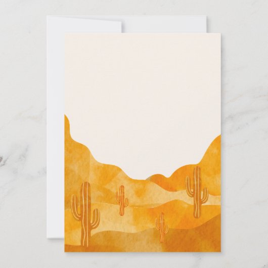 ボホエレガントウォーターカラーデザートサボテン赤ちゃんシャワー 招待状 (裏面)