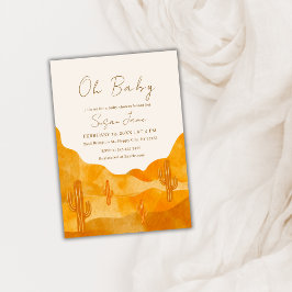 ボホエレガントウォーターカラーデザートサボテン赤ちゃんシャワー 招待状