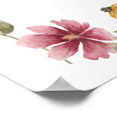 ボホエレガントウォーターカラーワイルドフラワー庭園の結婚式 ポスター (角)