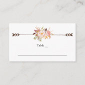 ボホエレガントウォーター色の花ボヘミアンフローラ プレイスカード (正面)