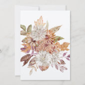 ボホエレガントウォーター色フローラカップル赤ちゃんシャワー 招待状 (裏面)