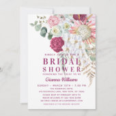 ボホエレガントウォーター色フローラブライダルシャワー 招待状 (正面)
