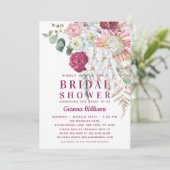 ボホエレガントウォーター色フローラブライダルシャワー 招待状 (スタンド正面)