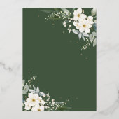 ボホエレガントウォーター色フローラブラック金ゴールドズ結婚 箔招待状 (裏面)