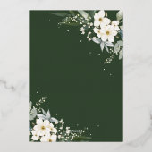 ボホエレガントウォーター色フローラブラック金ゴールドズ結婚 箔招待状 (裏面)