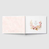 ボホエレガントウォーター色フローラ結婚ズゲストブック ゲストブック (全面)