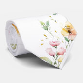 ボホエレガントウォーター色ワイルドフラワーグリーン ネクタイ (ロール)