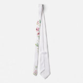 ボホエレガントウォーター色ワイルドフラワーグリーン ネクタイ (裏面)