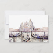 ボホエレガントウォーター色ヴェネツィアScript結婚's サンキューカード (裏面)