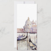 ボホエレガントウォーター色ヴェネツィアScript結婚's 招待状 (裏面)