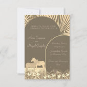 ボホエレガントウマ愛結婚式招待状 (正面)