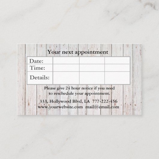 ボホエレガントウ水彩フローラはさみ 予約カード (裏面)