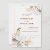 ボホエレガントウ水彩花結婚の 招待状 (正面)