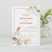 ボホエレガントウ水彩花結婚の 招待状 (スタンド正面)