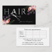 ボホエレガントウ水色フローラはさみ 予約カード (正面/裏面)