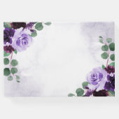 ボホエレガントエアリーフローラ紫とシルバー結婚ズ ゲストブック (裏面)