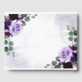 ボホエレガントエアリーフローラ紫とシルバー結婚ズ ゲストブック (裏面)