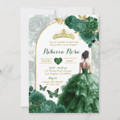 ボホエレガントエメラルドグリーンフローラキンセアニラ 招待状 (正面)