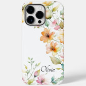 ボホエレガントオレンジピンク水彩ワイルドフラワー Case-Mate iPhoneケース (裏面)