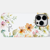 ボホエレガントオレンジピンク水彩ワイルドフラワー Case-Mate iPhoneケース (裏面 (横))