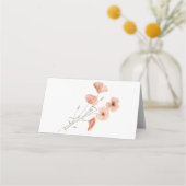 ボホエレガントオレンジポピー結婚フラワー プレイスカード (裏面)