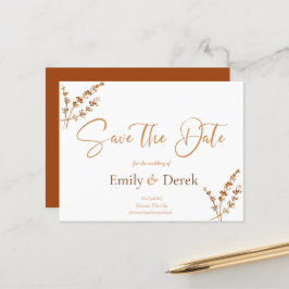 ボホエレガントオレンジ色の花を保存する日付ポー投稿 ポストカード