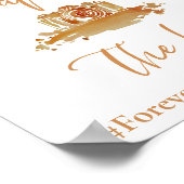 ボホエレガントオレンジ |の結婚ハッシュタグ記号 ポスター (角)