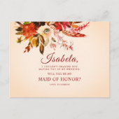 ボホエレガントオータムフローラメイド・オブ・オーナー（花嫁付き添い人） ポストカード (正面)