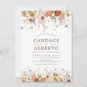 ボホエレガントガーデンフラワーウェディングパーティー 招待状 (正面)