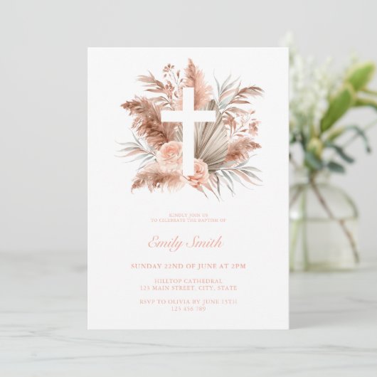 ボホエレガントガールフローラバプテスマ 招待状 (スタンド正面)