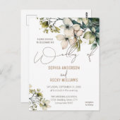 ボホエレガントキュート山花フローラの結婚カード ポストカード (正面/裏面)