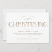 ボホエレガントクラシー金ゴールド/ホワイトスタイリッシュ《キリスト教》洗礼式や命名式 招待状 (正面)