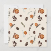 ボホエレガントグリーンリーシトラス秋ブライダルルンチョン 招待状 (裏面)