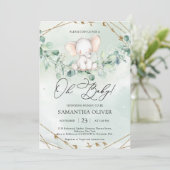 ボホエレガントグリーンリーユーカリトゥスエレファントオベビー 招待状 (スタンド正面)