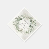 ボホエレガントグリーンリーユーカリ結婚ス スタンダードカクテルナプキン (角)