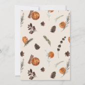 ボホエレガントグリーンリー柑橘類の冬の結婚式 招待状 (裏面)