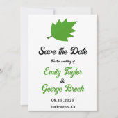 ボホエレガントグリーン紅葉秋の結婚式 セーブザデート (正面)