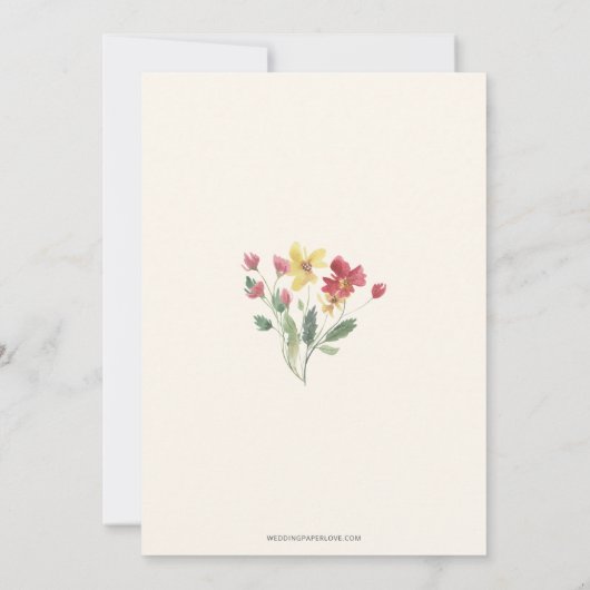 ボホエレガントサマーワイルドフラワーリハーサルディナー 招待状 (裏面)