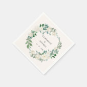 ボホエレガントサマー春アイボリー結婚フローラ スタンダードカクテルナプキン (角)