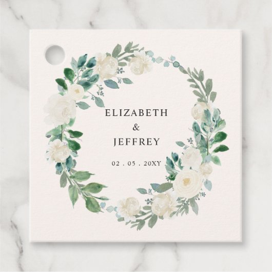 ボホエレガントサマー春アイボリー結婚フローラ フェイバータグ (正面)