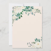ボホエレガントサマー春アイボリー結婚フローラ 招待状 (裏面)