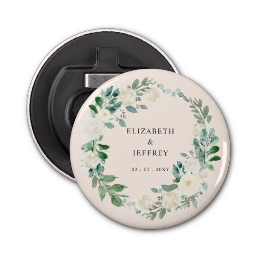 ボホエレガントサマー春アイボリー結婚フローラ 栓抜き (正面)