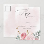 ボホエレガントサマー春赤面フローラRSVP ポストカード (正面/裏面)