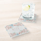 ボホエレガントサマー春赤面結婚フローラ ガラスコースター (アングル)